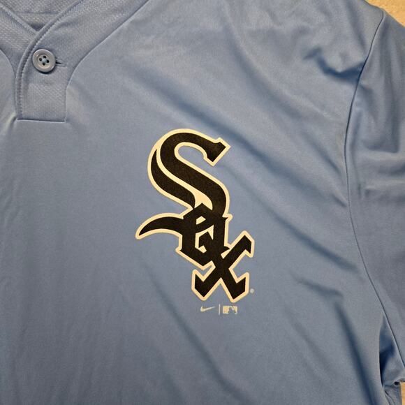 Chicago White Sox Nike Jersey Mens X-Large Pull Over Blue Heat Transfer Logo Tee - Picture 5 of 9
